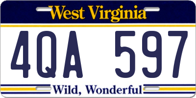 WV license plate 4QA597