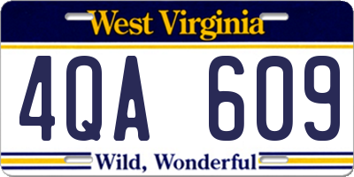 WV license plate 4QA609