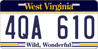 WV license plate 4QA610