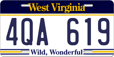 WV license plate 4QA619