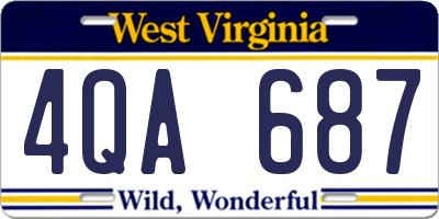 WV license plate 4QA687