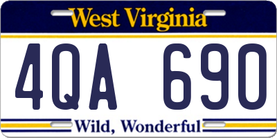 WV license plate 4QA690