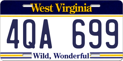 WV license plate 4QA699