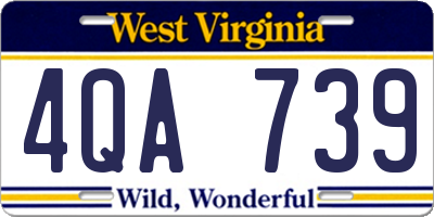 WV license plate 4QA739