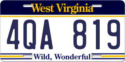 WV license plate 4QA819