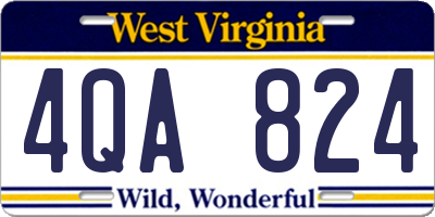 WV license plate 4QA824