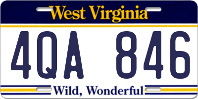WV license plate 4QA846
