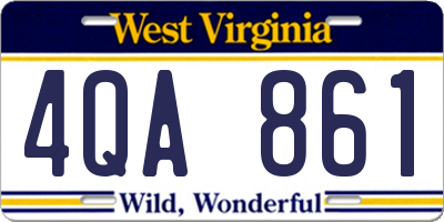WV license plate 4QA861
