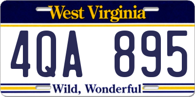 WV license plate 4QA895