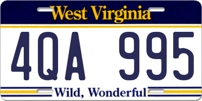 WV license plate 4QA995