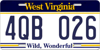 WV license plate 4QB026