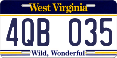 WV license plate 4QB035