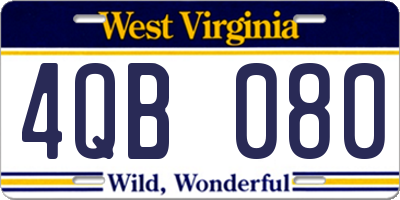 WV license plate 4QB080