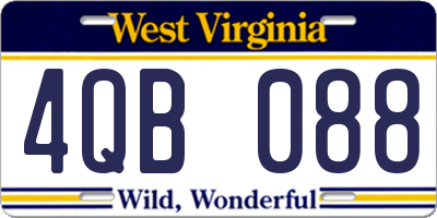 WV license plate 4QB088
