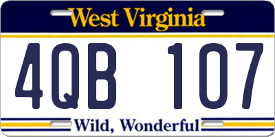 WV license plate 4QB107