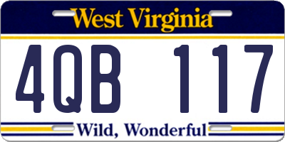 WV license plate 4QB117