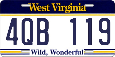 WV license plate 4QB119
