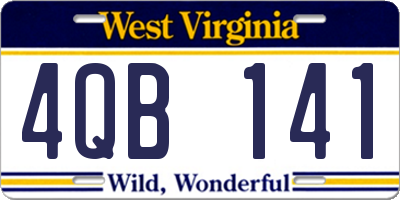 WV license plate 4QB141