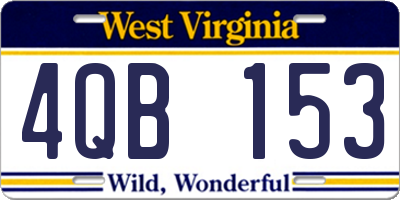 WV license plate 4QB153