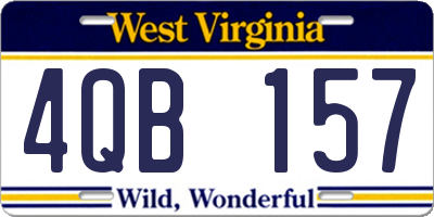 WV license plate 4QB157