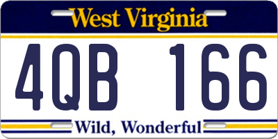 WV license plate 4QB166
