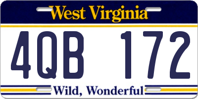 WV license plate 4QB172
