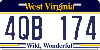 WV license plate 4QB174