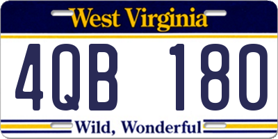 WV license plate 4QB180