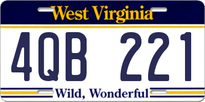 WV license plate 4QB221