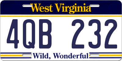 WV license plate 4QB232