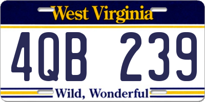 WV license plate 4QB239