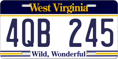 WV license plate 4QB245