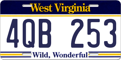 WV license plate 4QB253