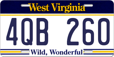 WV license plate 4QB260