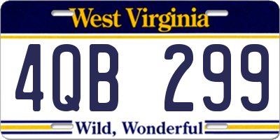 WV license plate 4QB299