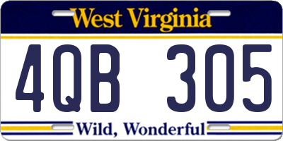 WV license plate 4QB305