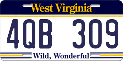 WV license plate 4QB309