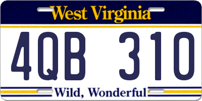 WV license plate 4QB310