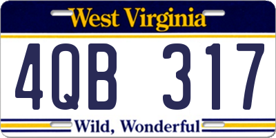 WV license plate 4QB317