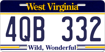 WV license plate 4QB332