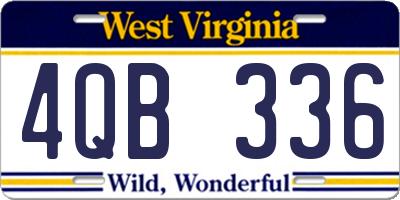 WV license plate 4QB336
