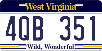 WV license plate 4QB351