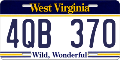 WV license plate 4QB370
