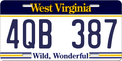 WV license plate 4QB387