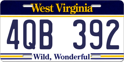 WV license plate 4QB392