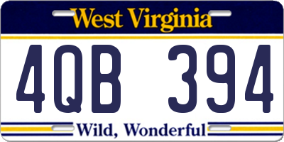 WV license plate 4QB394