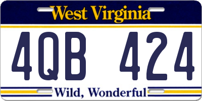 WV license plate 4QB424