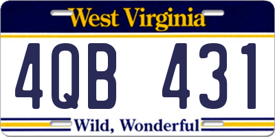 WV license plate 4QB431