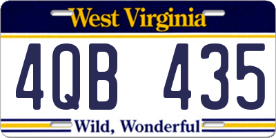WV license plate 4QB435