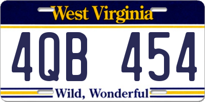 WV license plate 4QB454